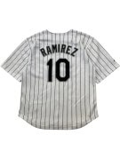 MAJESTIC GENUINE MERCHANDISE BASEBALL JERSEY STRIPED WHITE BLACK ΑΝΤΡΙΚΟ PRE OWNED S