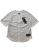 MAJESTIC GENUINE MERCHANDISE BASEBALL JERSEY STRIPED WHITE BLACK ΑΝΤΡΙΚΟ PRE OWNED S