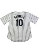 MAJESTIC GRAPHIC BASEBALL JERSEY RIGATA BIANCO UOMO PRE OWNED