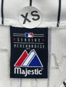 MAJESTIC GRAPHIC BASEBALL JERSEY RIGATA BIANCO UOMO PRE OWNED