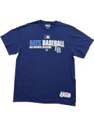 Majestic MLB Tampa Bay Rays T-Shirt Big Logo Blu UNISEX