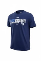 Majestic MLB Tampa Bay Rays T-Shirt Big Logo Blu UNISEX