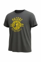 MAJESTIC T-shirt INDIANA PACERS VINTAGE STYLE Logo Grey UNISEX M pre-owned