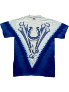 MAJESTIC T-SHIRT INDIANAPOLIS COLTS VINTAGE STYLE ΛΟΓΟΤΥΠΟ ΜΠΛΕ/ΛΕΥΚΟ TIE-DYE UNISEX MEDIUM