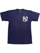 MAJESTIC T-SHIRT NEW YORK YANKEES LOGO ΜΠΛΕ UNISEX L