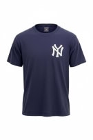 MAJESTIC T-SHIRT NEW YORK YANKEES LOGO ΜΠΛΕ UNISEX L