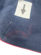 M&S felpa casual a righe blu scuro con zip 1/4 unisex XL