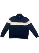 M&S felpa casual a righe blu scuro con zip 1/4 unisex XL