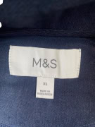 M&S felpa casual a righe blu scuro con zip 1/4 unisex XL