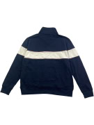 M&S felpa casual a righe blu scuro con zip 1/4 unisex XL