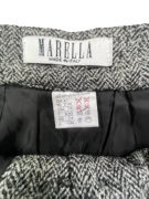 Marella Φούστα Midi Herringbone Μάλλινη Γκρι Κουμπιά Μπροστά Γυναικεία M