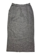 Marella Φούστα Midi Herringbone Μάλλινη Γκρι Κουμπιά Μπροστά Γυναικεία M