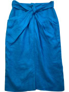MARELLA GONNA MIDI IN PURO LINO BLU DA DONNA S