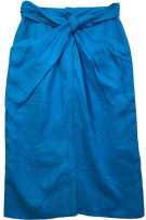 MARELLA GONNA MIDI IN PURO LINO BLU DA DONNA S