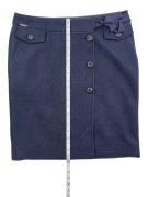Marella Sport Wool Skirt Navy with Buttons & Bow Women’s XL