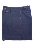 Marella Sport Wool Skirt Navy with Buttons & Bow Women’s XL