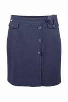 Marella Sport Wool Skirt Navy with Buttons & Bow Women’s XL
