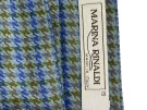 MARINA RINALDI MIDI SKIRT HOUNDSTOOTH BLUE/GREEN WOMEN M