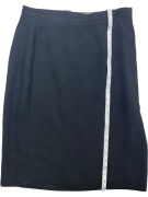 MARINA RINALDI VINTAGE SKIRT BACK ZIP BLACK WOMEN'S L