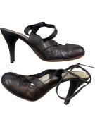 MARIO RIZZI SANDALI MINIMAL NERO DONNA PRE OWNED EU 38