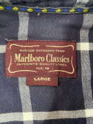 MARLBORO CLASSICS VINTAGE SHIRT WITH LOGO ON POCKET BLUE/WHITE MEN'S L