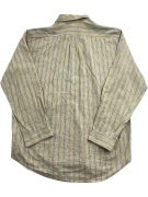 MARLBORO CLASSICS Camicia a righe con logo marrone-beige da uomo XL