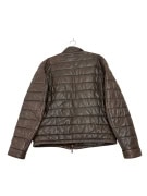MASSIMO DUTTI Δερμάτινο Μπουφάν Puffer Καφέ Ανδρικό M