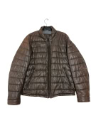 MASSIMO DUTTI Δερμάτινο Μπουφάν Puffer Καφέ Ανδρικό M