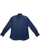MASSIMO DUTTI DENIM SHIRT VINTAGE STYLE BLUE MEN'S L