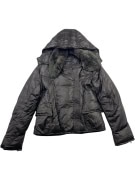 Massimo Rebecchi Piumino vintage con pelliccia nero da donna 46 (S)