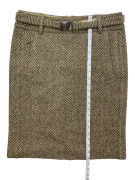 Max Mara Gonna vintage spigata con cintura beige-marrone da donna L