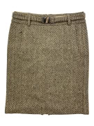 Max Mara Gonna vintage spigata con cintura beige-marrone da donna L