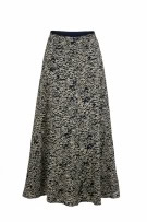 MAX MARA MAXI ΦΟΥΣΤΑ SILK ΑΦΗ PRINT ΜΠΛΕ/KHAKI ΓΥΝΑΙΚΕΙΑ XS
