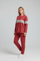 MAXTREND Σετ Φόρμας Casual Κεντημένο Κόκκινο Γυναικείο M