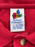 Midwest Embroidery Polo Shirt Indianapolis 500 Logo Red UNISEX L
