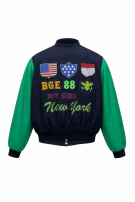 80s MIGHTY MAC VARSITY JACKET STREETWEAR NAVY GREEN MEN PRE OWNED M
