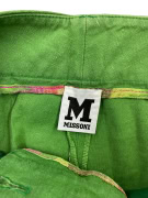 MISSONI VINTAGE LINEN-BLEND TROUSERS GREEN WOMEN M
