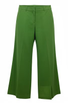 MISSONI VINTAGE LINEN-BLEND TROUSERS GREEN WOMEN M