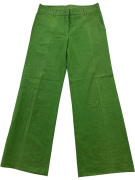 MISSONI VINTAGE LINEN-BLEND TROUSERS GREEN WOMEN M
