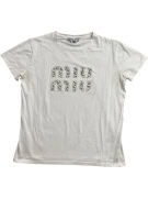 MIU MIU T-SHIRT ΜΕ ΣΤΡΑΣ ΛΕΥΚΟ ΓΥΝΑΙΚΕΙΟ M preowned