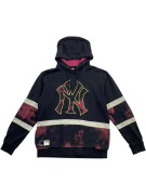 MLB GENUINE MERCHANDISE NEW YORK YANKEES felpa con cappuccio logo in stile vintage nera unisex large