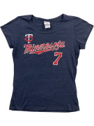 MLB Genuine Merchandise T-Shirt Minnesota 7 Print Blue Women’s S