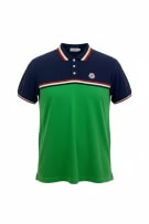 MONCLER ΜΠΛΟΥΖΑ POLO COLOR-BLOCK ΜΕ ΛΟΓΟΤΥΠΟ ΜΠΛΕ/ΠΡΑΣΙΝΟ UNISEX XXL