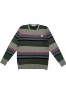 MONCLER KNIT SWEATER STRIPED PATTERN LOGO GREY/MULTICOLOR UNISEX XXL