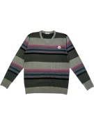 MONCLER KNIT SWEATER STRIPED PATTERN LOGO GREY/MULTICOLOR UNISEX XXL