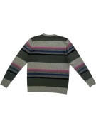 MONCLER KNIT SWEATER STRIPED PATTERN LOGO GREY/MULTICOLOR UNISEX XXL