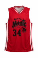 MONTICELLO BASKETBALL JERSEY GRAPHIC RED MENS PRE OWNED M