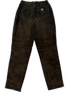 MOSCHINO Pantaloni con cordoncino vintage con logo marrone da donna XS