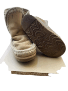 MOU LOW BOOTS FUR LINED BEIGE WOMEN PRE OWNED EU 36