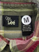 MS LEE FLANNEL SHIRT PLAID BURGUNDY GREEN MENS PRE OWNED M